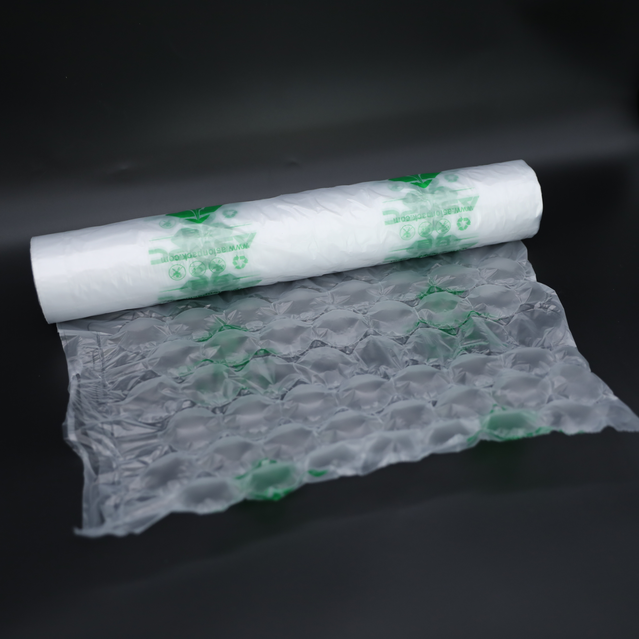 Pellicola a cuscino d'aria in plastica trasparente per prodotti in vetro